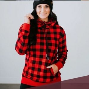 Buffalo Check Crossover Hoodie